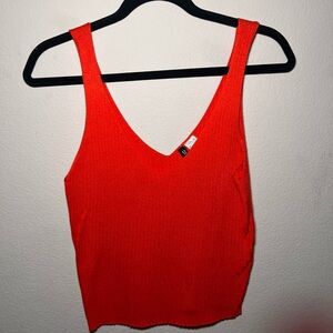 H&M Divided Vivid Red Sleeveless Tank Top